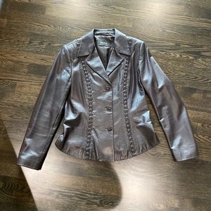 Brown leather jacket